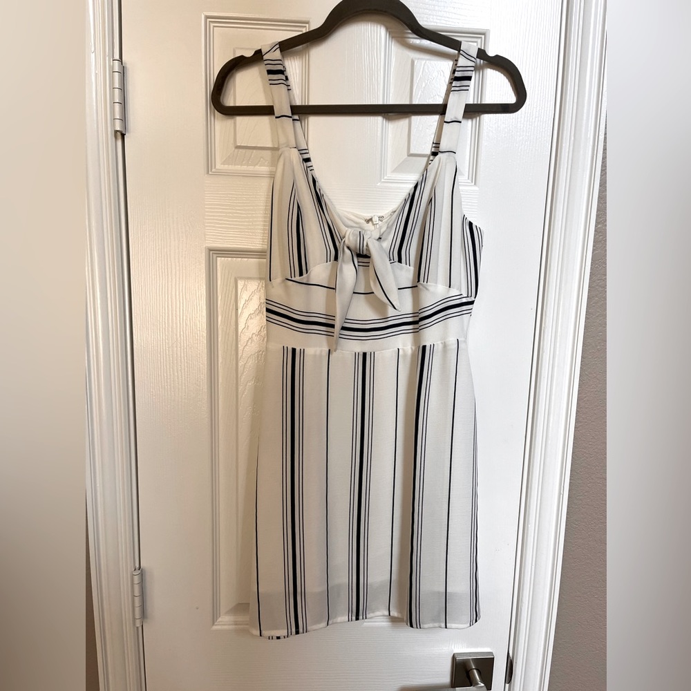 JOA navy striped mini dress